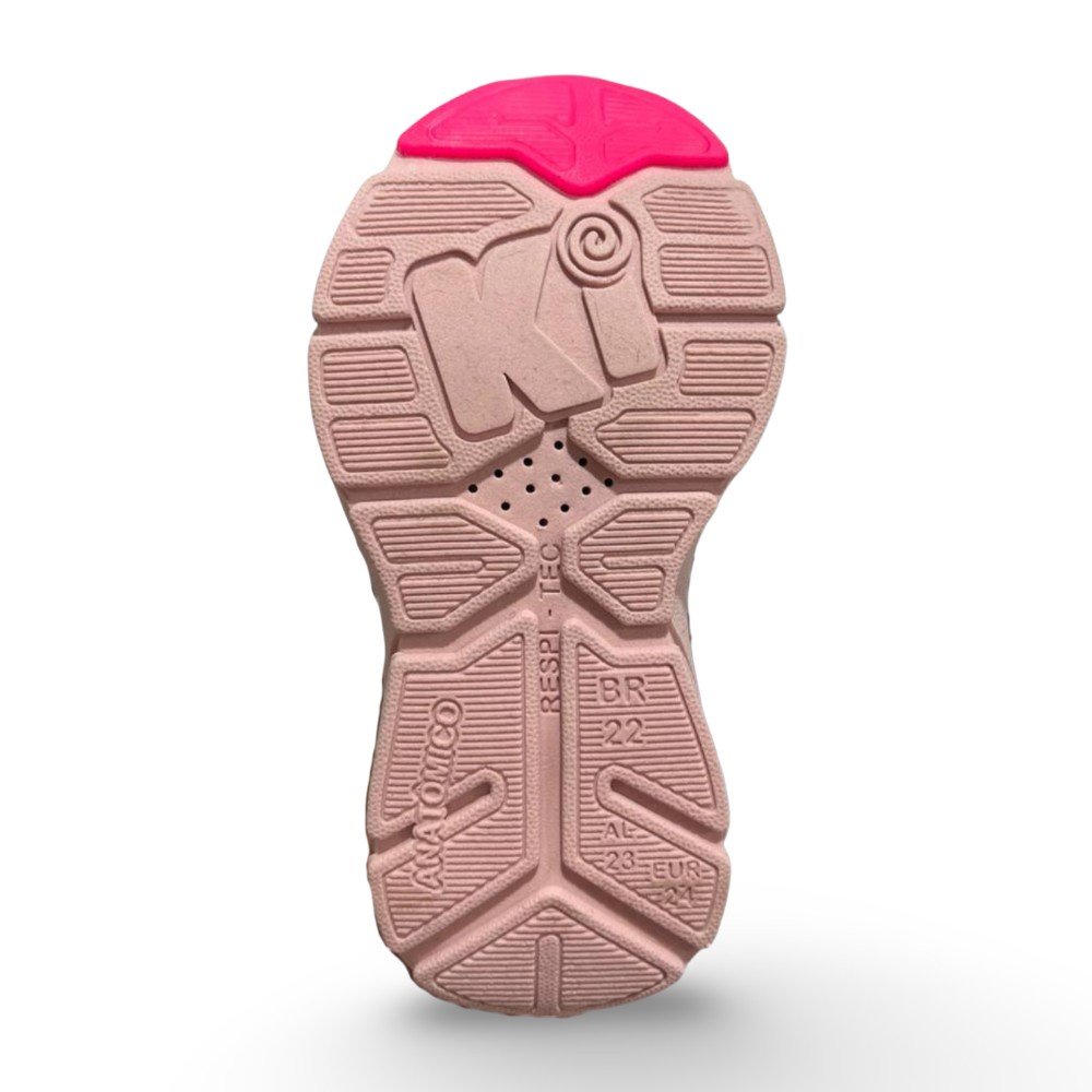 Tênis Infantil Menina Kidy Energy Baby Respitec Branco Rosa Branco 2