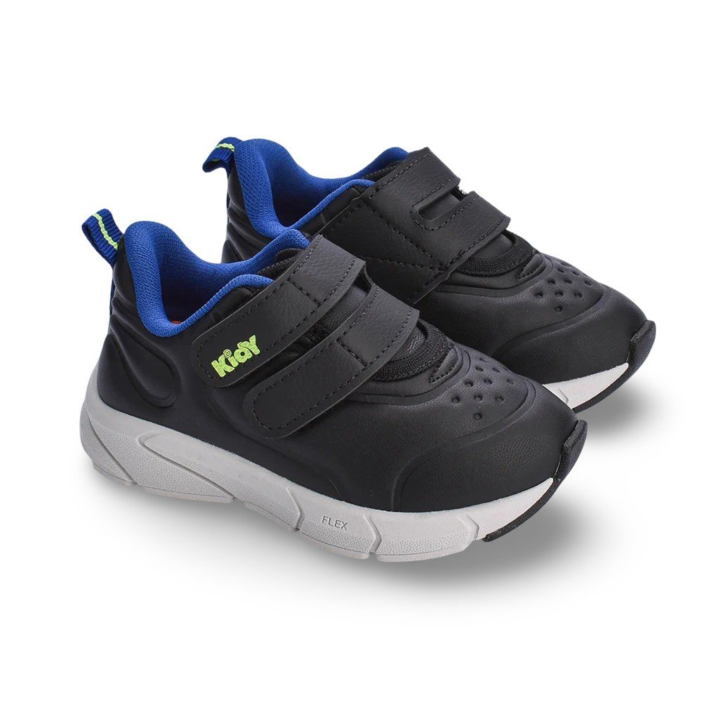 Tênis Infantil Menino Kidy Energy Baby Respitec Preto Azul Preto 3