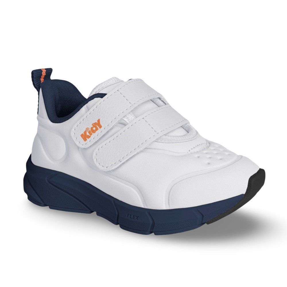 Tênis Infantil Menino Kidy Energy Baby Respitec Branco Marinho