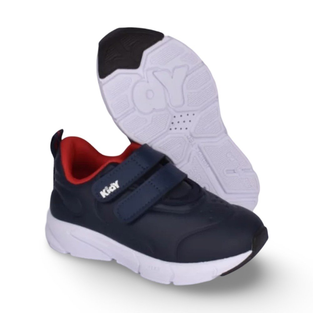 Tênis Infantil Menino Kidy Energy Baby Respitec Marinho Vermelho Azul Marinho 3