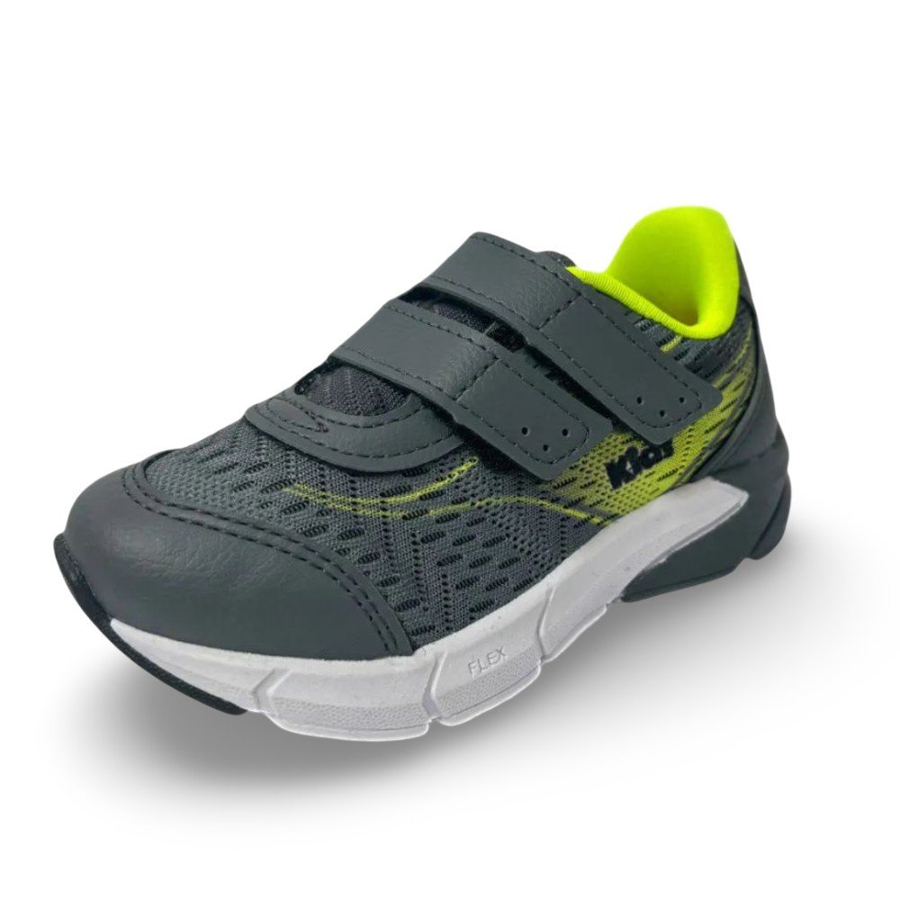 Tênis Infantil Menino Kidy Energy Baby Respitec Grafite Amarelo Cinza 5