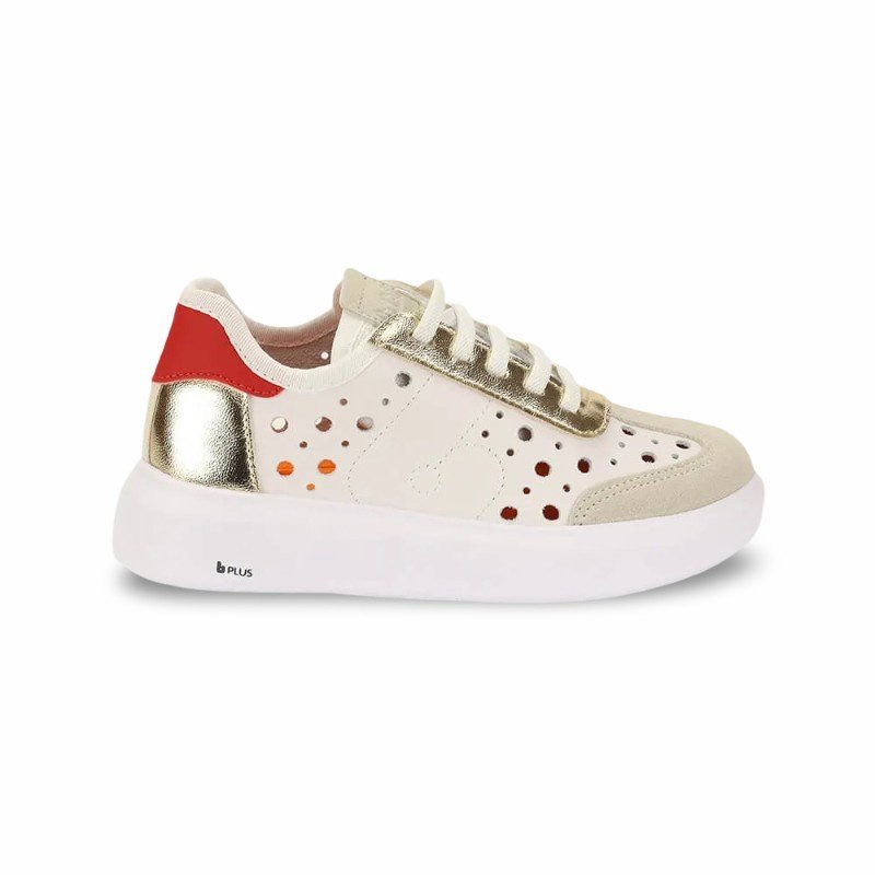 Tênis Infantil Menina Bibi Glam Branco e Dourado Branco 3