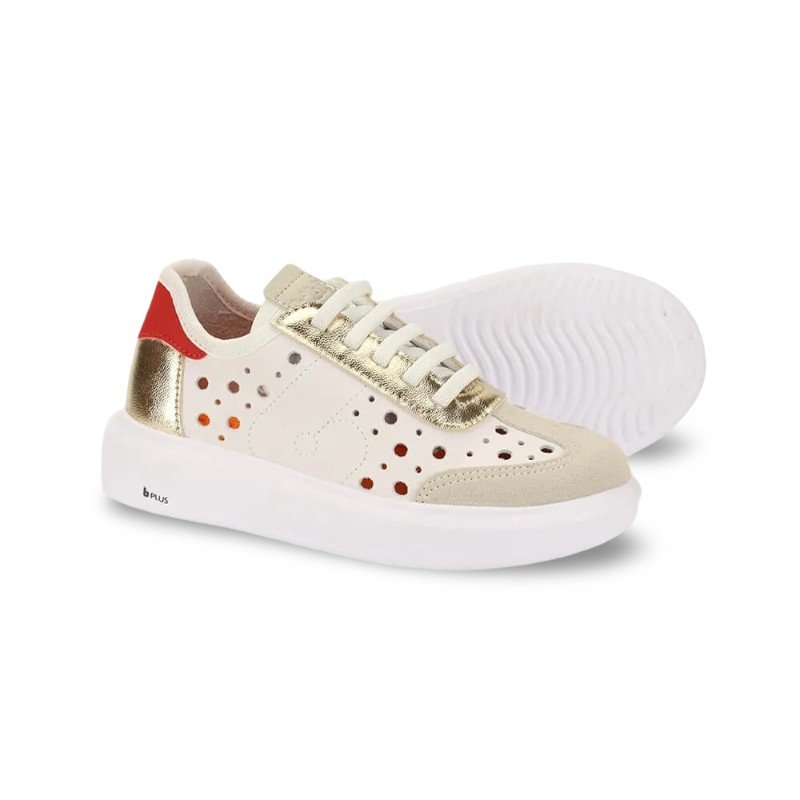 Tênis Infantil Menina Bibi Glam Branco e Dourado Branco 5