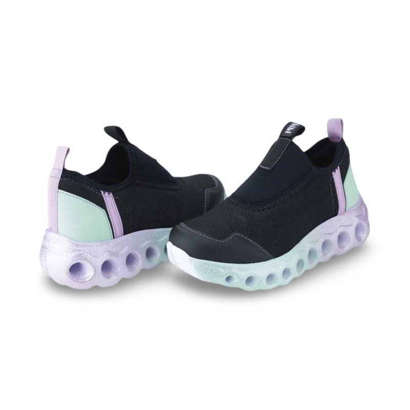 Tênis Infantil Menina Bibi Roller Sport Preto com Lilás Preto 3