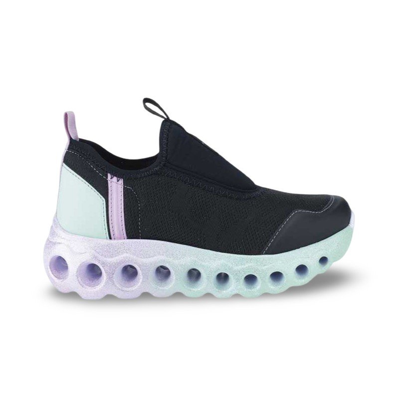 Tênis Infantil Menina Bibi Roller Sport Preto com Lilás Preto 4