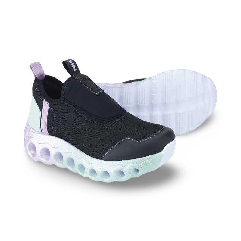 Tênis Infantil Menina Bibi Roller Sport Preto com Lilás Preto 5