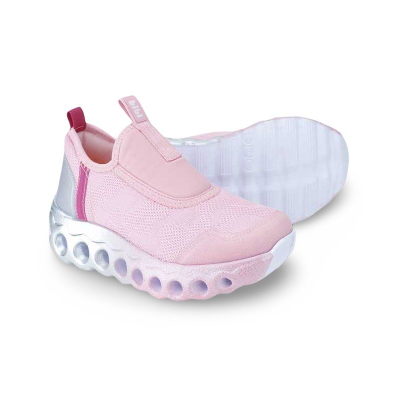 Tênis Infantil Menina Bibi Roller Sport Rosa Doce com Prata Rosa 5