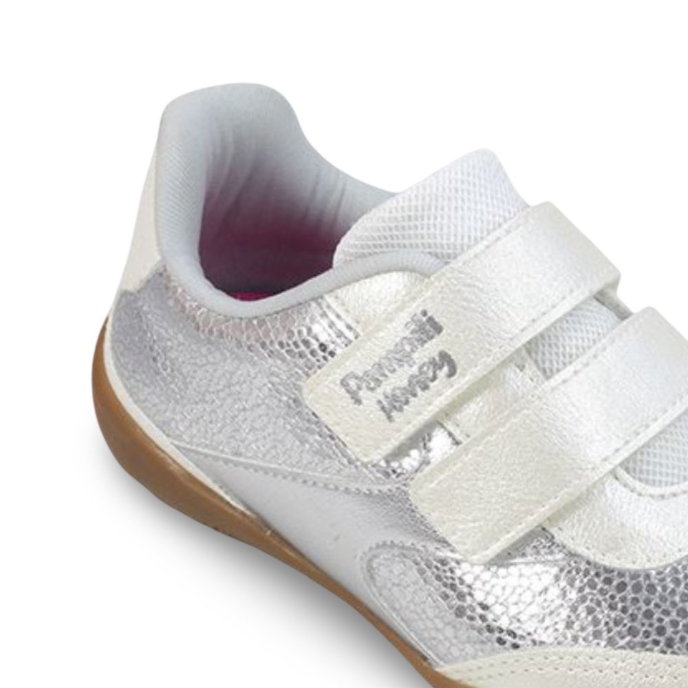 Tênis Infantil Menina Pampili New Honey Branco Prata Prata 3