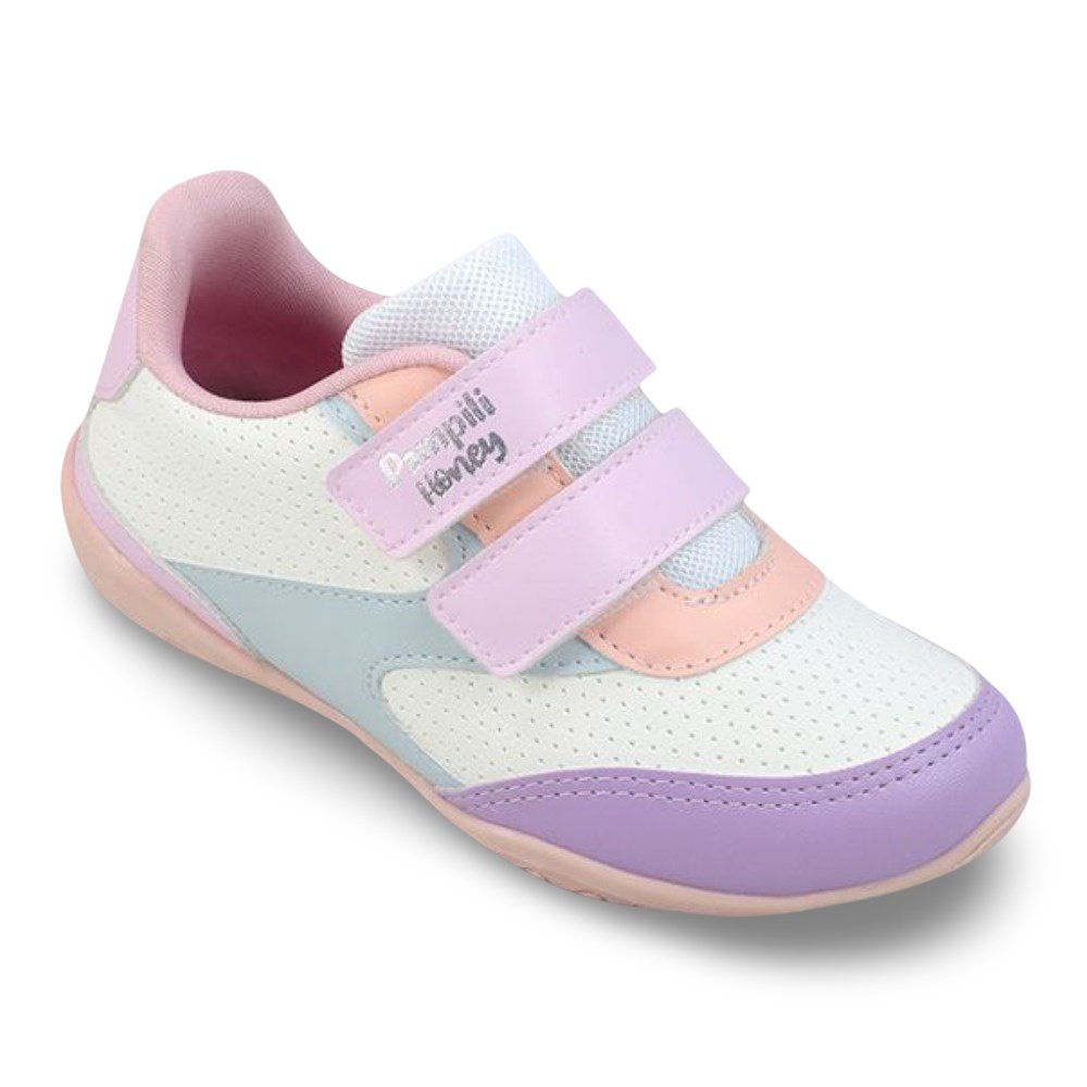 Tênis Infantil Menina Pampili New Honey Colorido Lilás Rosa