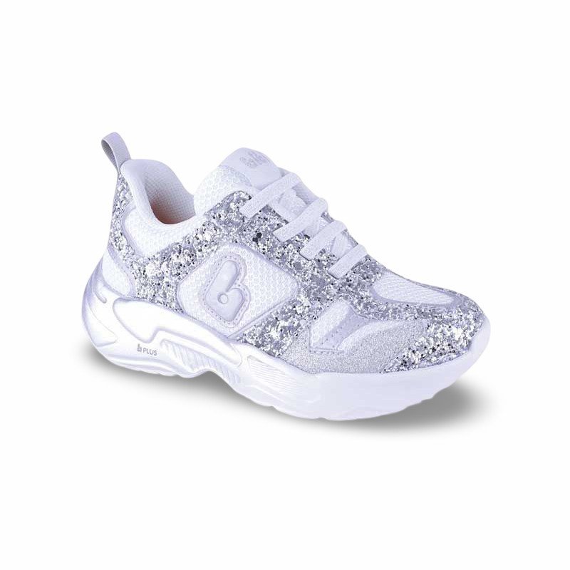 Tênis Infantil Menina Bibi Pegasus de Glitter Prata