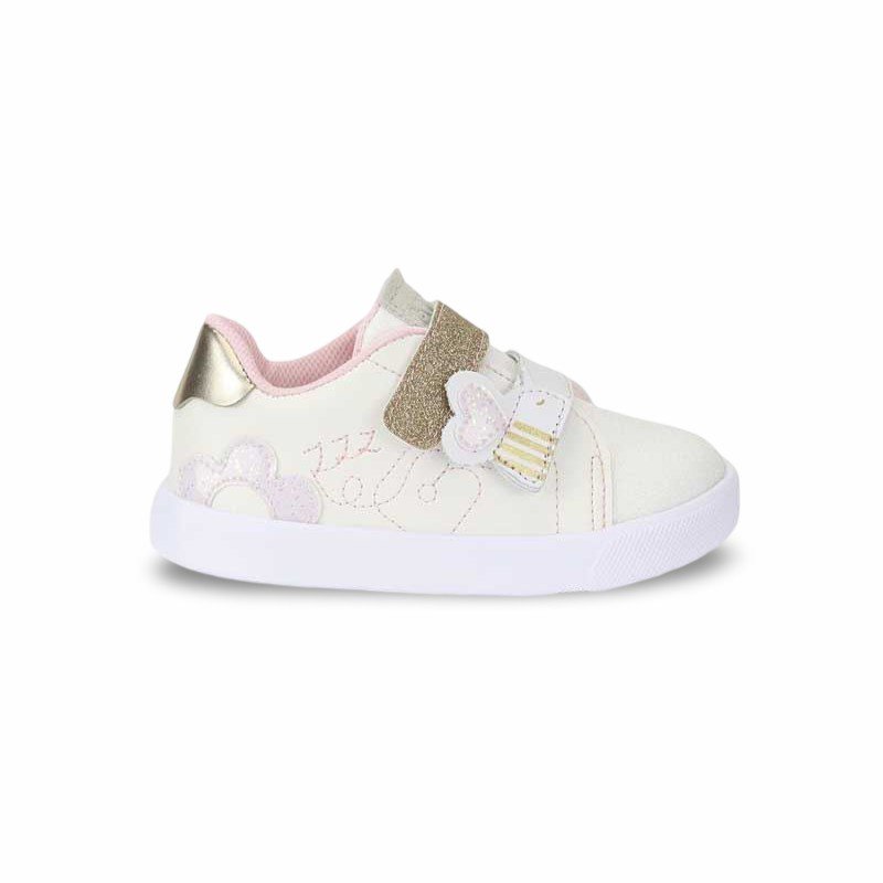 Tênis Infantil Menina Bibi Agility Mini II Bege de Abelha Branco 3