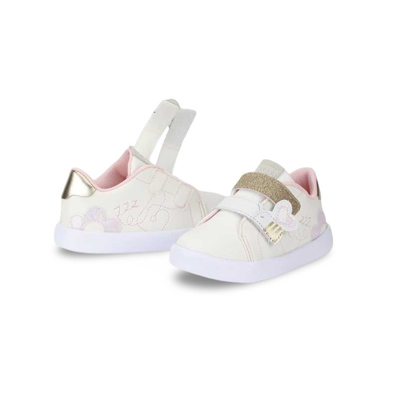 Tênis Infantil Menina Bibi Agility Mini II Bege de Abelha Branco 4