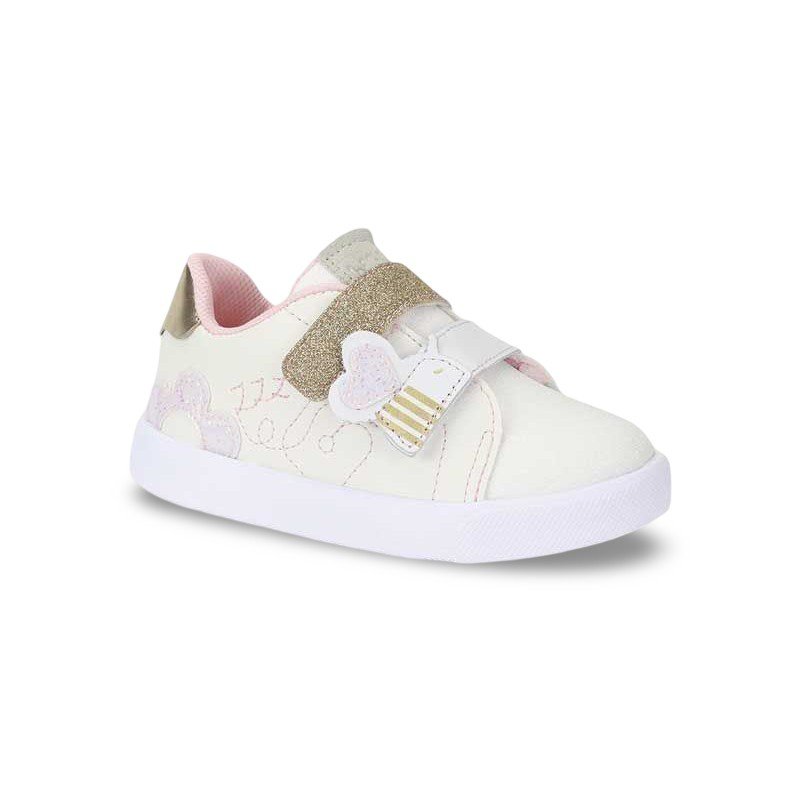 Tênis Infantil Menina Bibi Agility Mini II Bege de Abelha Branco 1