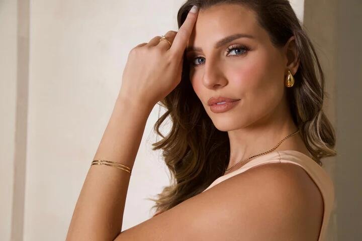 Bracelete Semijoia Fio Duplo Liso Polido Banhado a Ouro 18k  Dourado 4