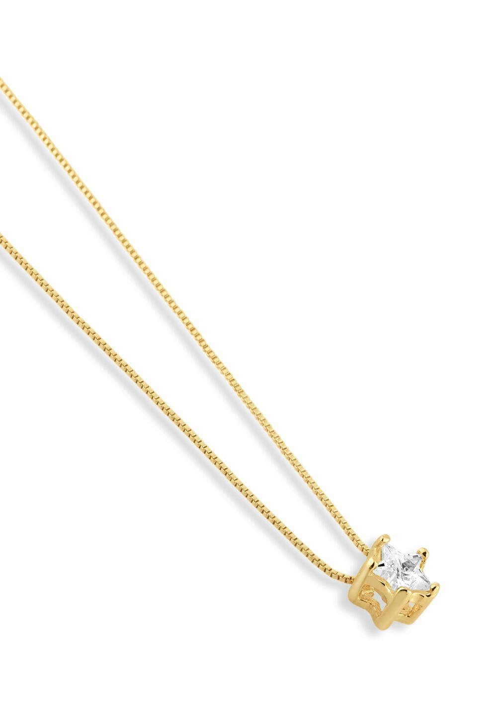 Colar Semijoia Com Pingente Estrela Cristal Banhado a Ouro  Dourado 2