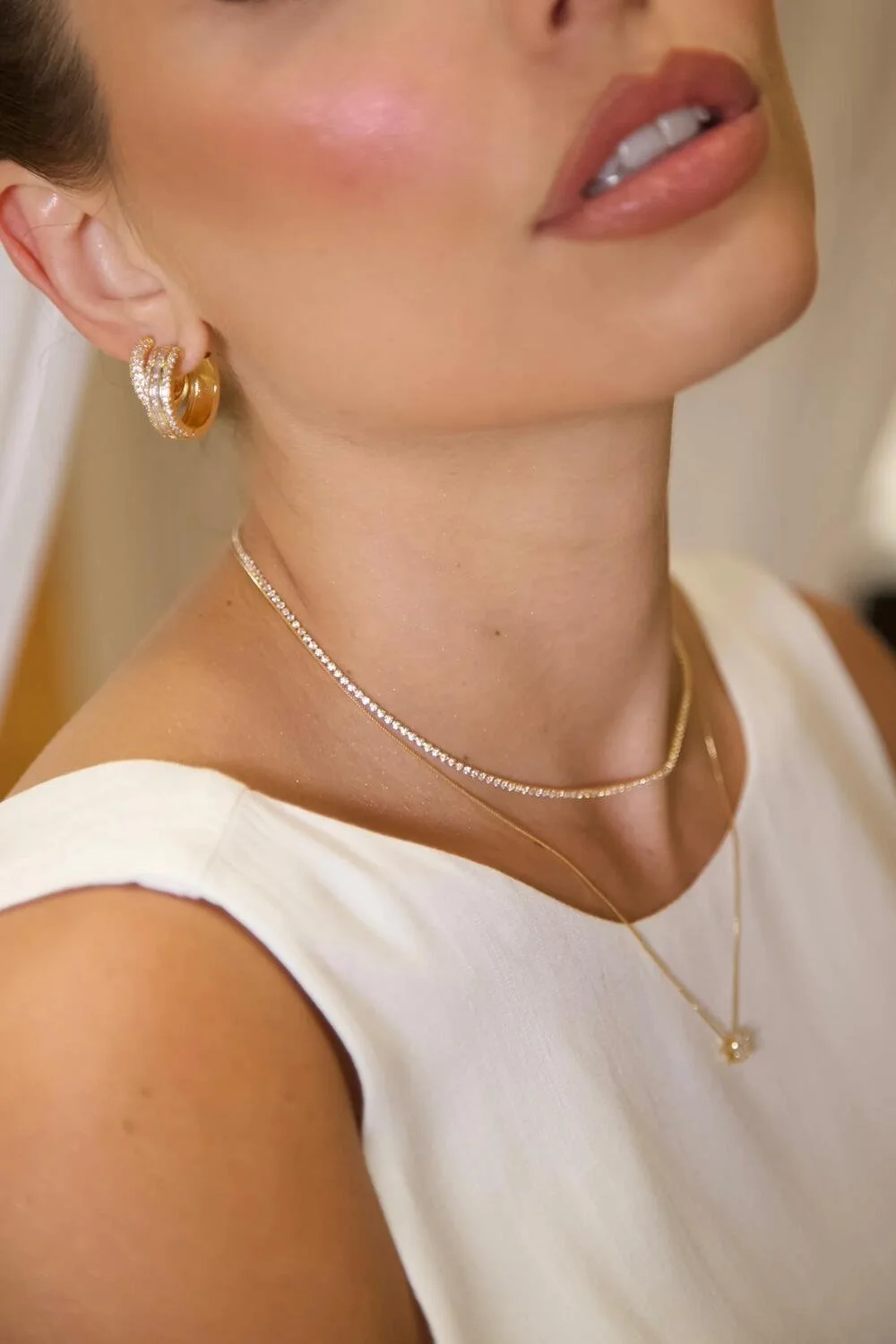 Colar Semijoia Com Pingente Estrela Cristal Banhado a Ouro  Dourado 3