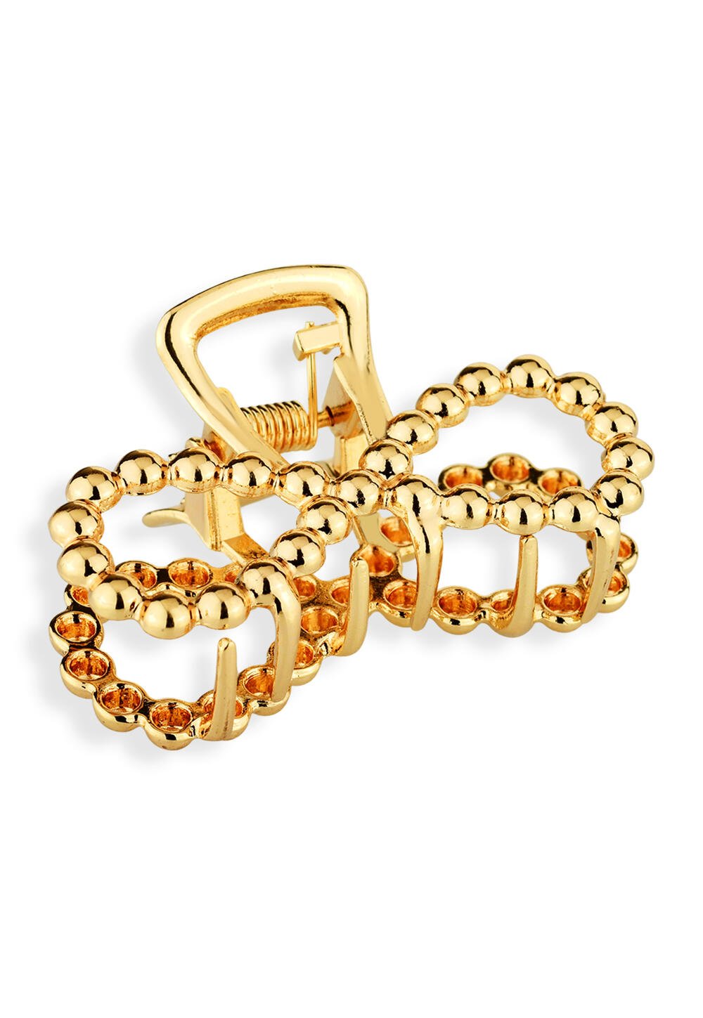 Prendedor De Cabelo Piranha Laço Com Esfera Dourado 1