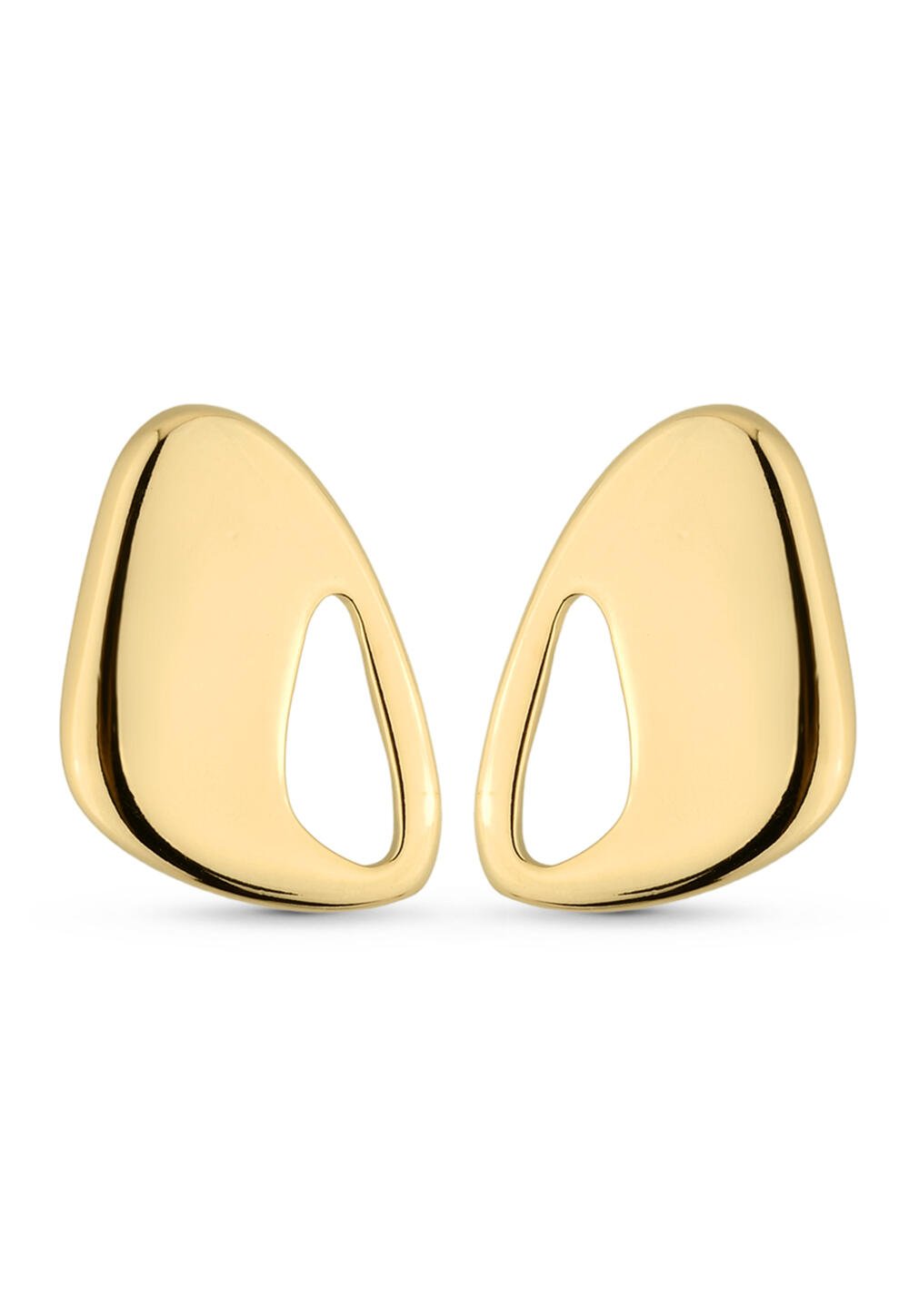 Brinco Semijoia Orgânico Vazado Banhado a Ouro 18k  Dourado 3