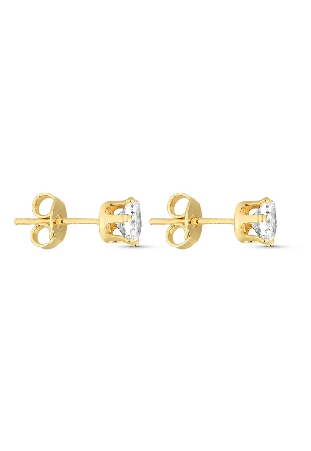 Brinco Semijoia Ponto de Luz de Zircônia Cristal Banhado a  Dourado 3
