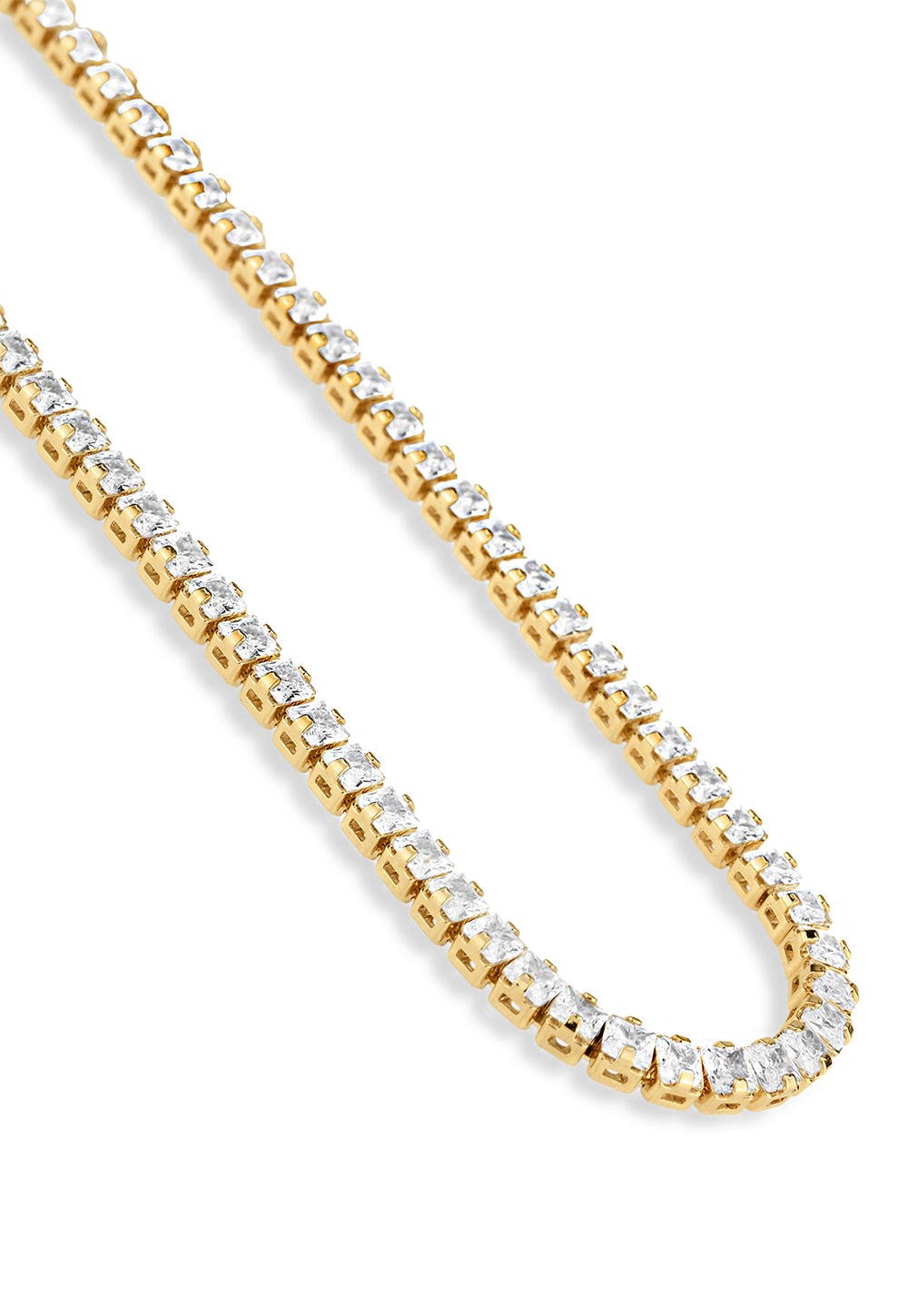 Colar Semijoia Riviera Cristal Banhado a Ouro 18k Dourado 1