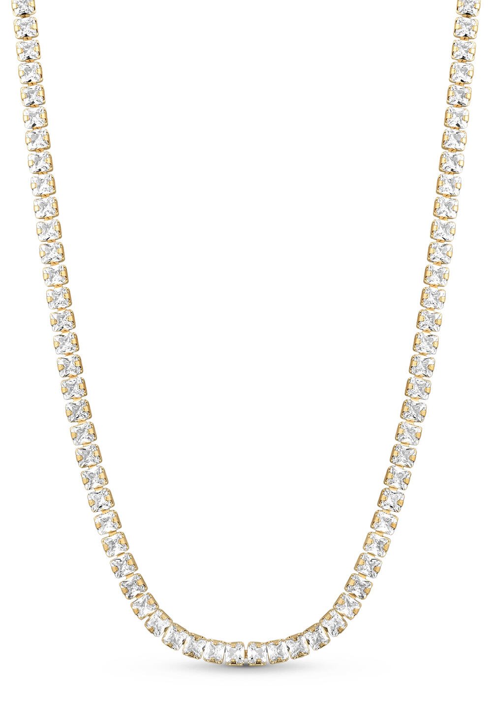 Colar Semijoia Riviera Cristal Banhado a Ouro 18k Dourado 4