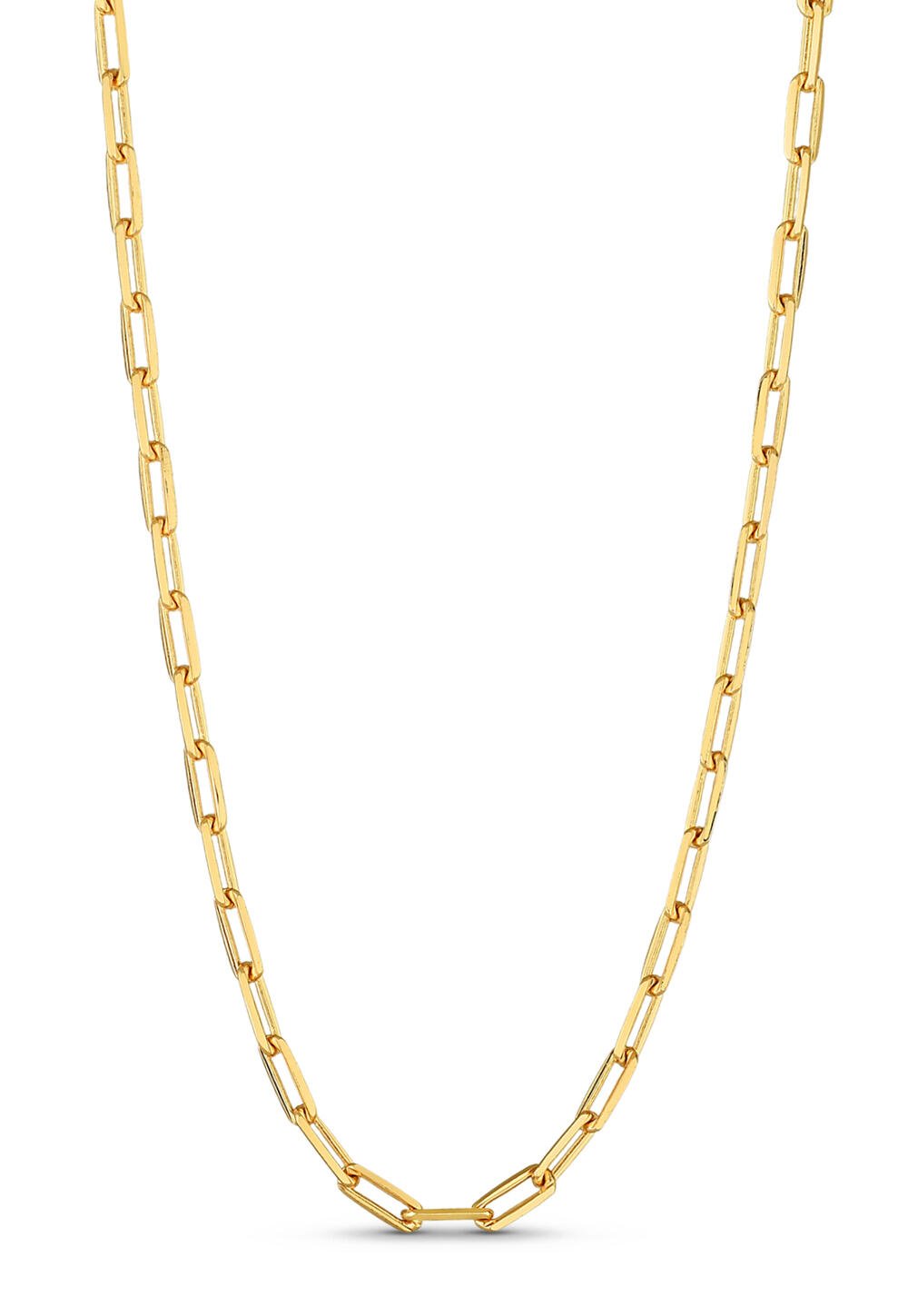 Colar De Corrente Semijoia Elos Quadrados Banho 18K