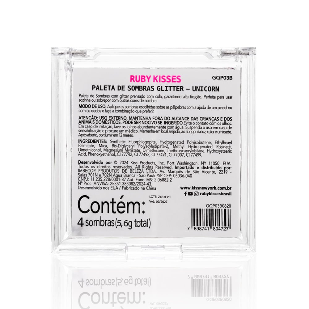 Paleta de Sombras Glitter Unicorn - Ruby Kisses ÚNICO 7