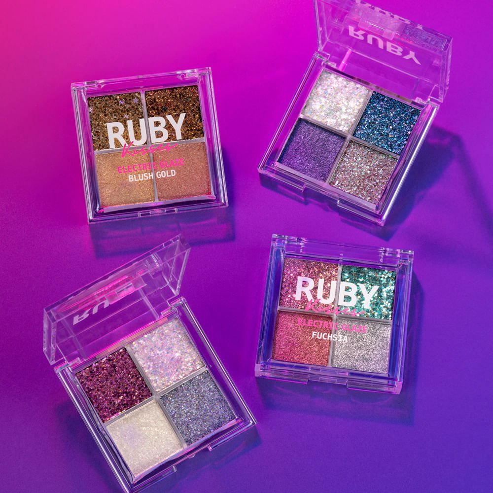 Paleta de Sombras Glitter Blush Gold - Ruby Kisses Marrom 6