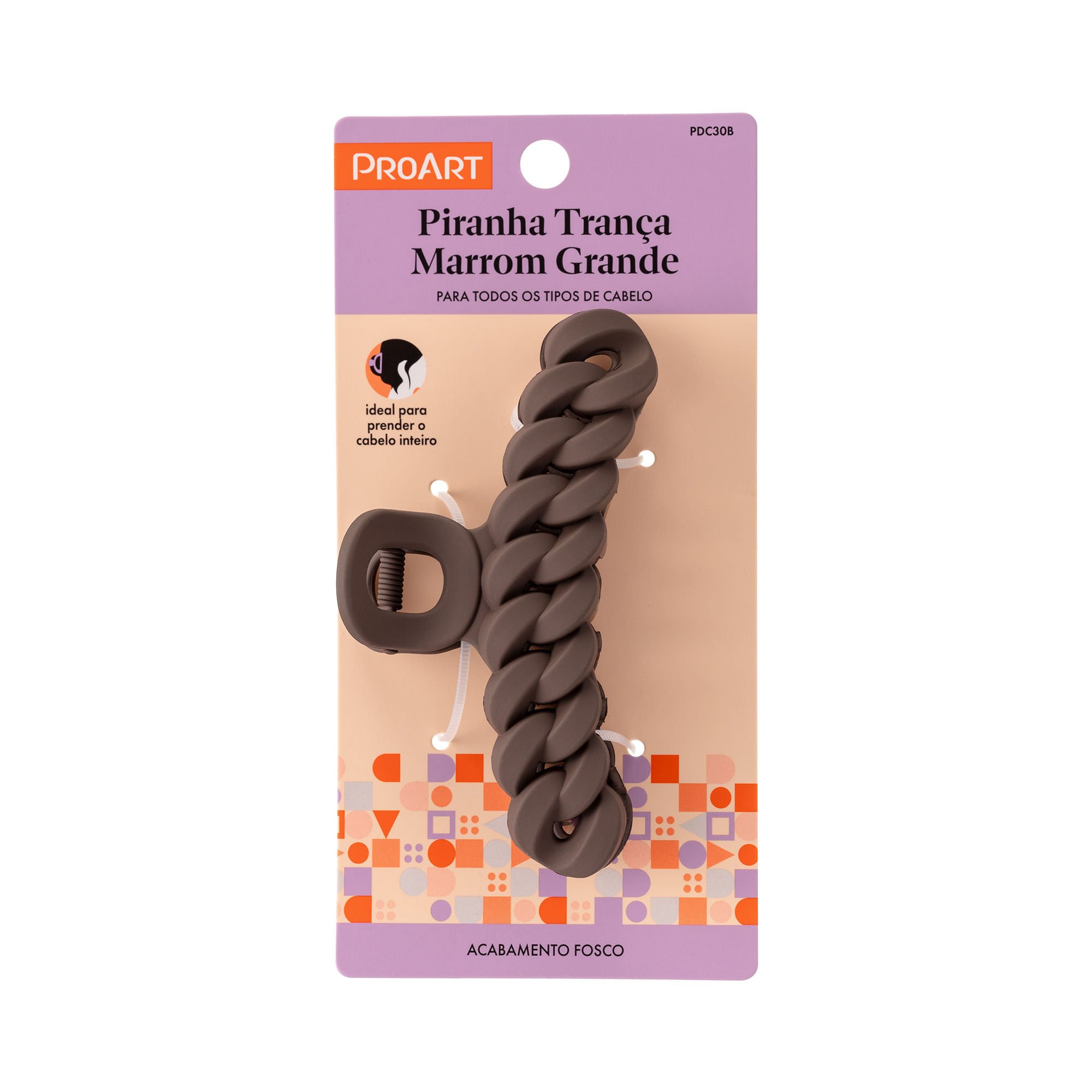 Piranha Trança Marrom Grande - ProArt Marrom 4