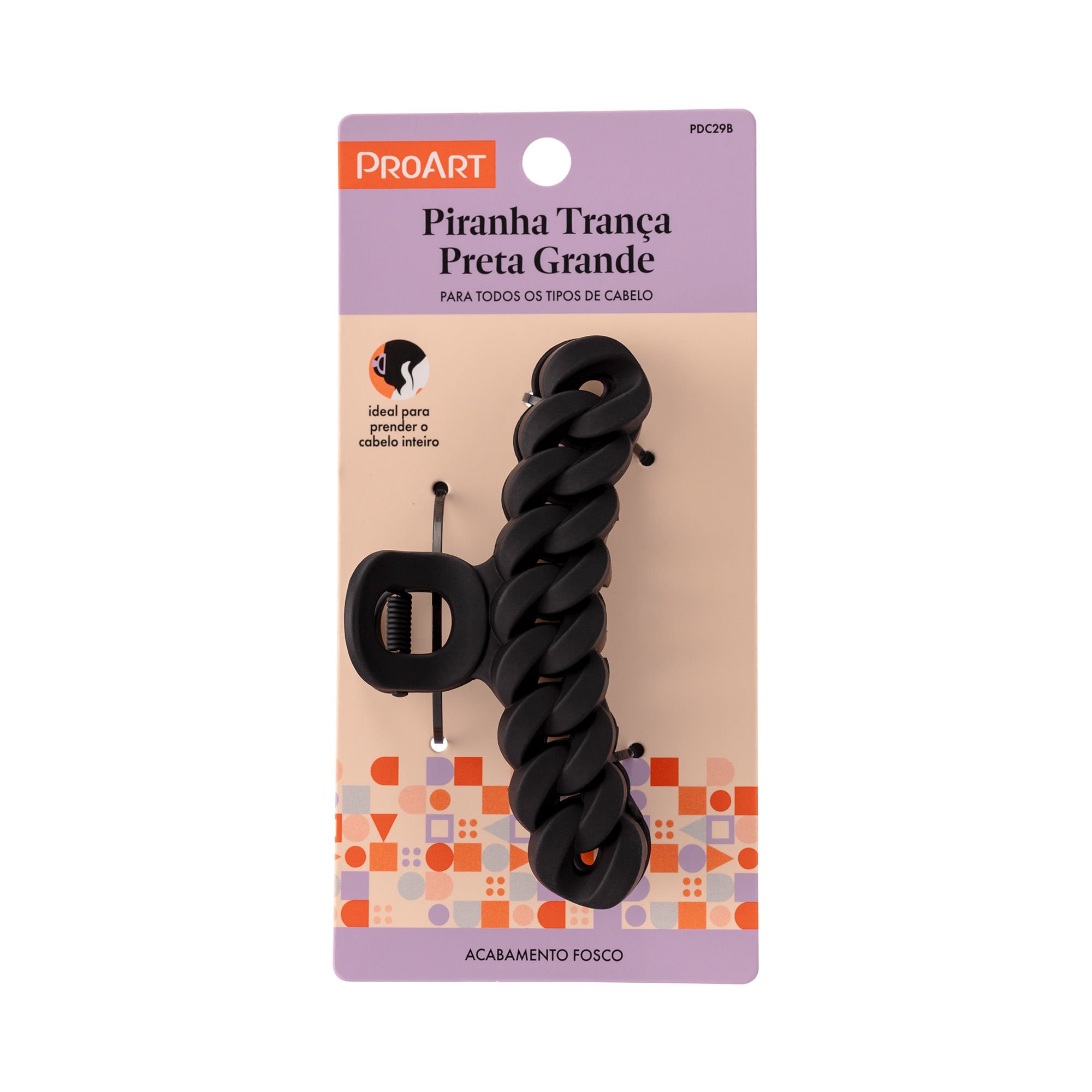 Piranha Trança Preta Grande - ProArt Preto 4