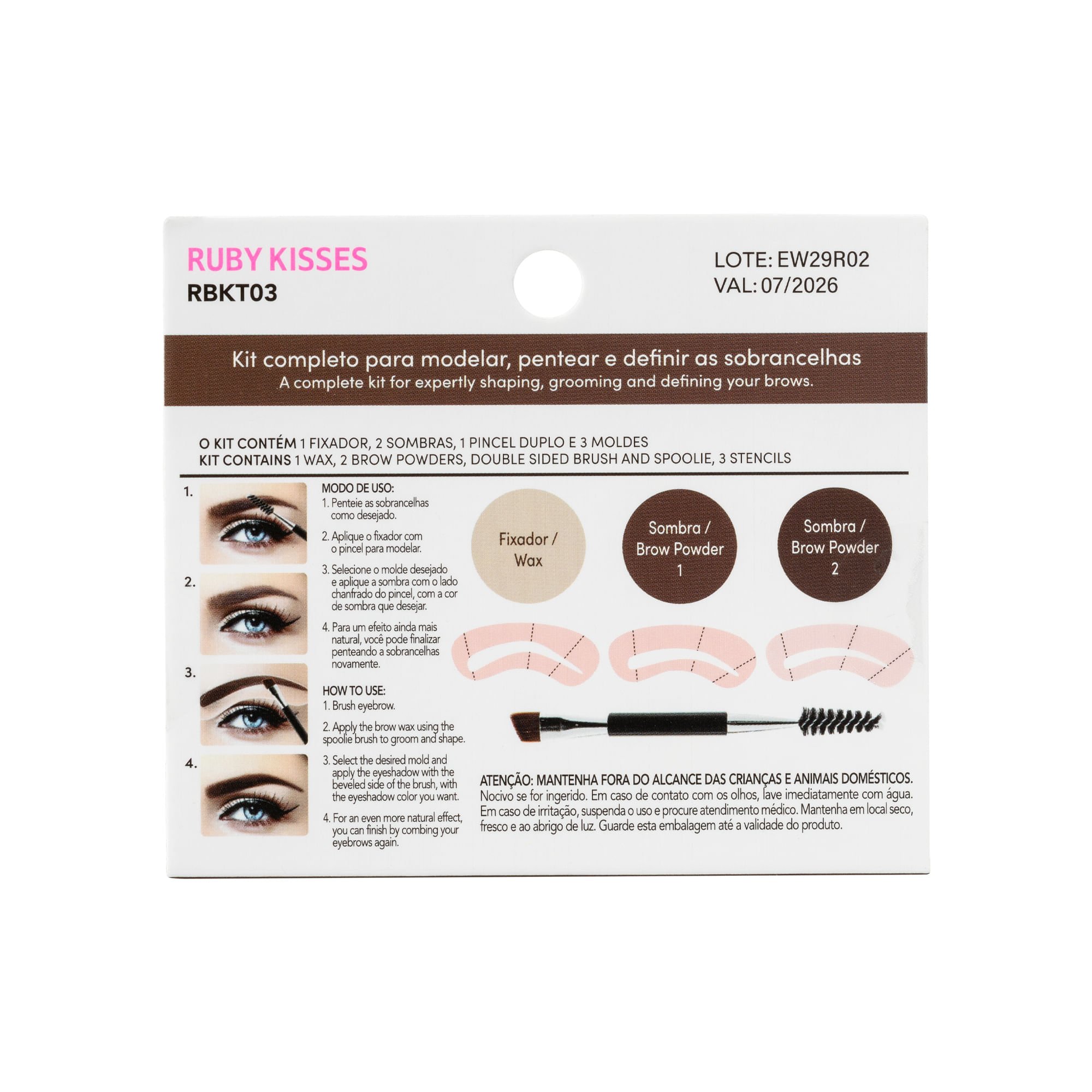 Kit de Sobrancelha Go Brow - Ruby Kisses Chocolate Brown