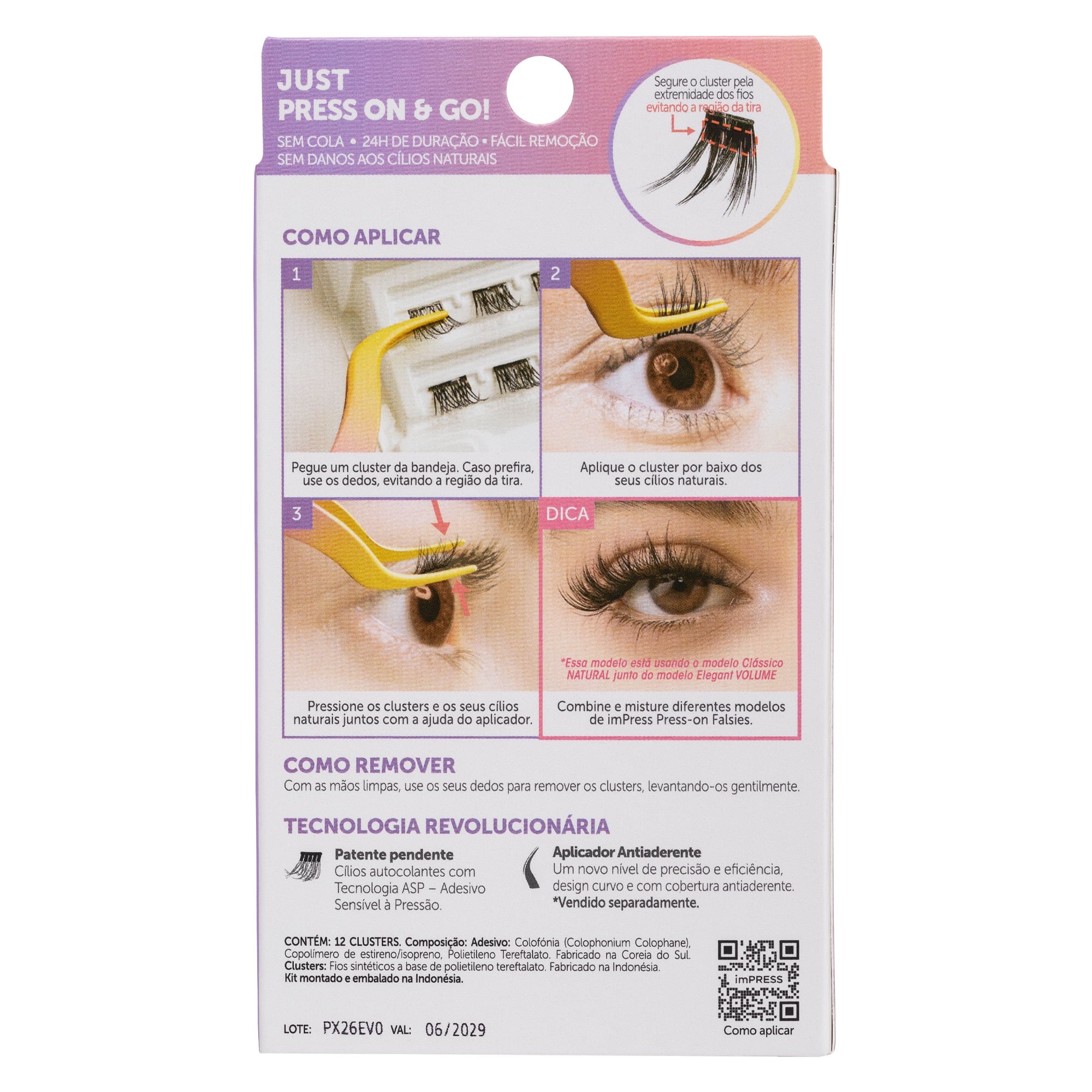 Cílios Postiços imPRESS Mini REFIL Audacioso Volume - Kiss New York Preto 3