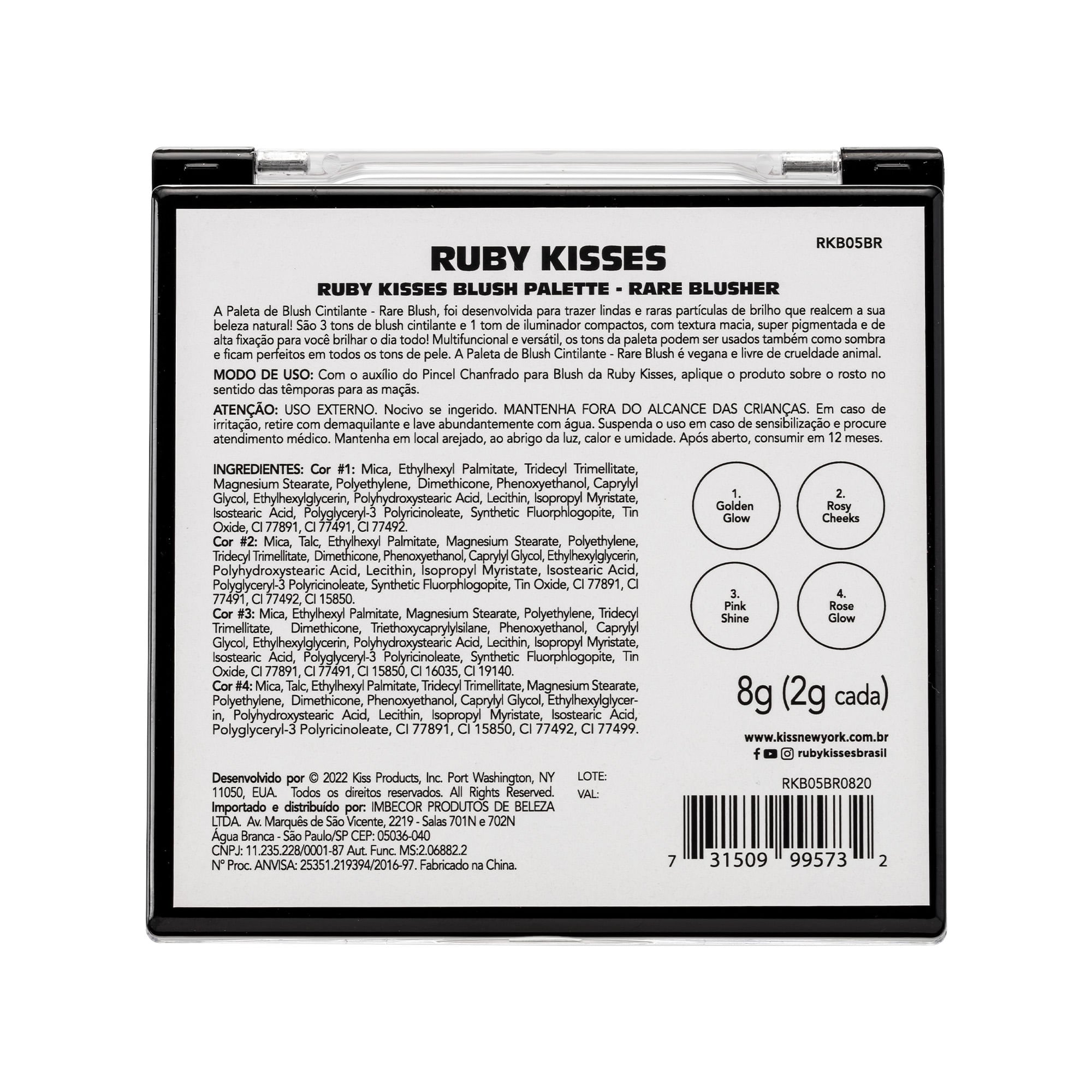 Paleta de Blush Rare Blusher - Ruby Kisses ÚNICO 4