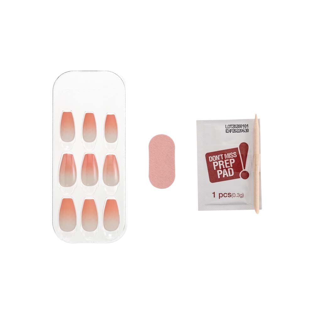 Unha Postiça Autocolante Press&Go Grapefruit Ade - Kiss New York Grapefruit Ade 3