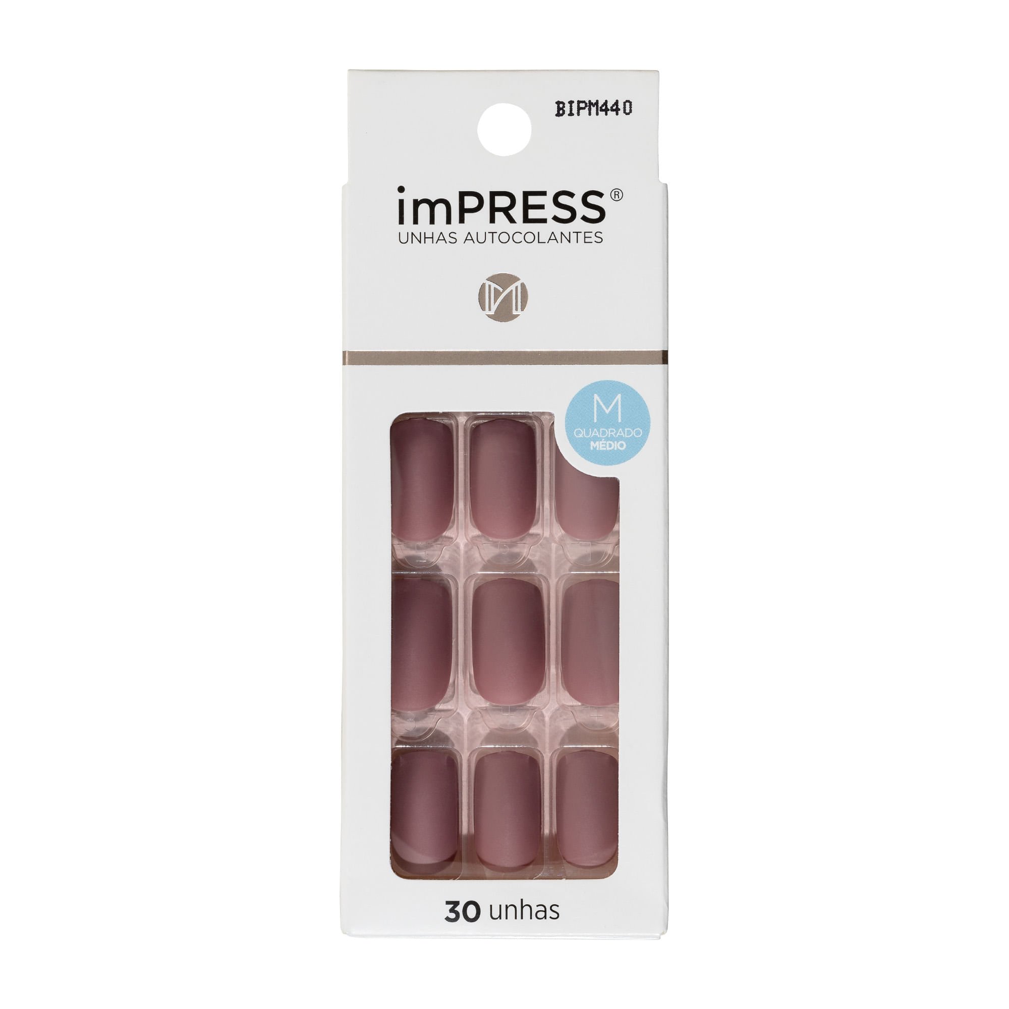 Unha Postiça Autocolante imPress matte média Secret - Kiss New York ÚNICO