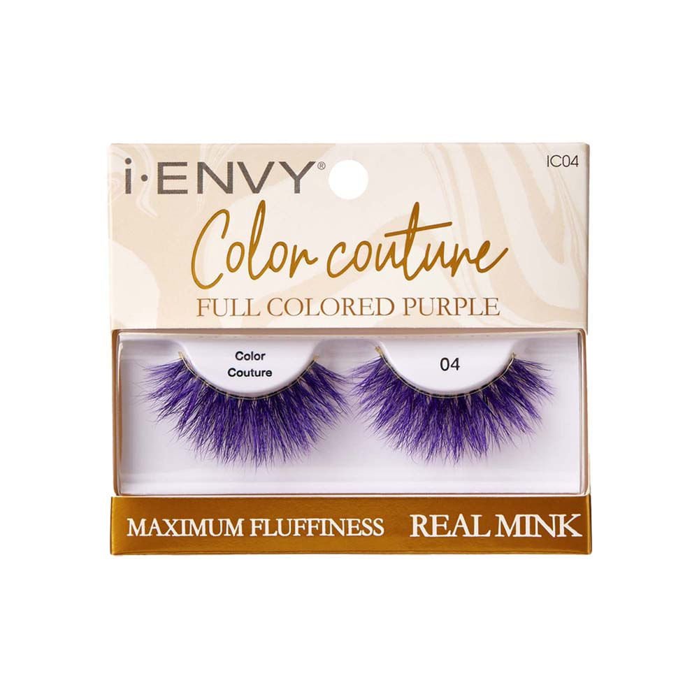 Cílios Postiços i-ENVY Color Couture Real Mink Full Colored Purple - Kiss New York Roxo 1