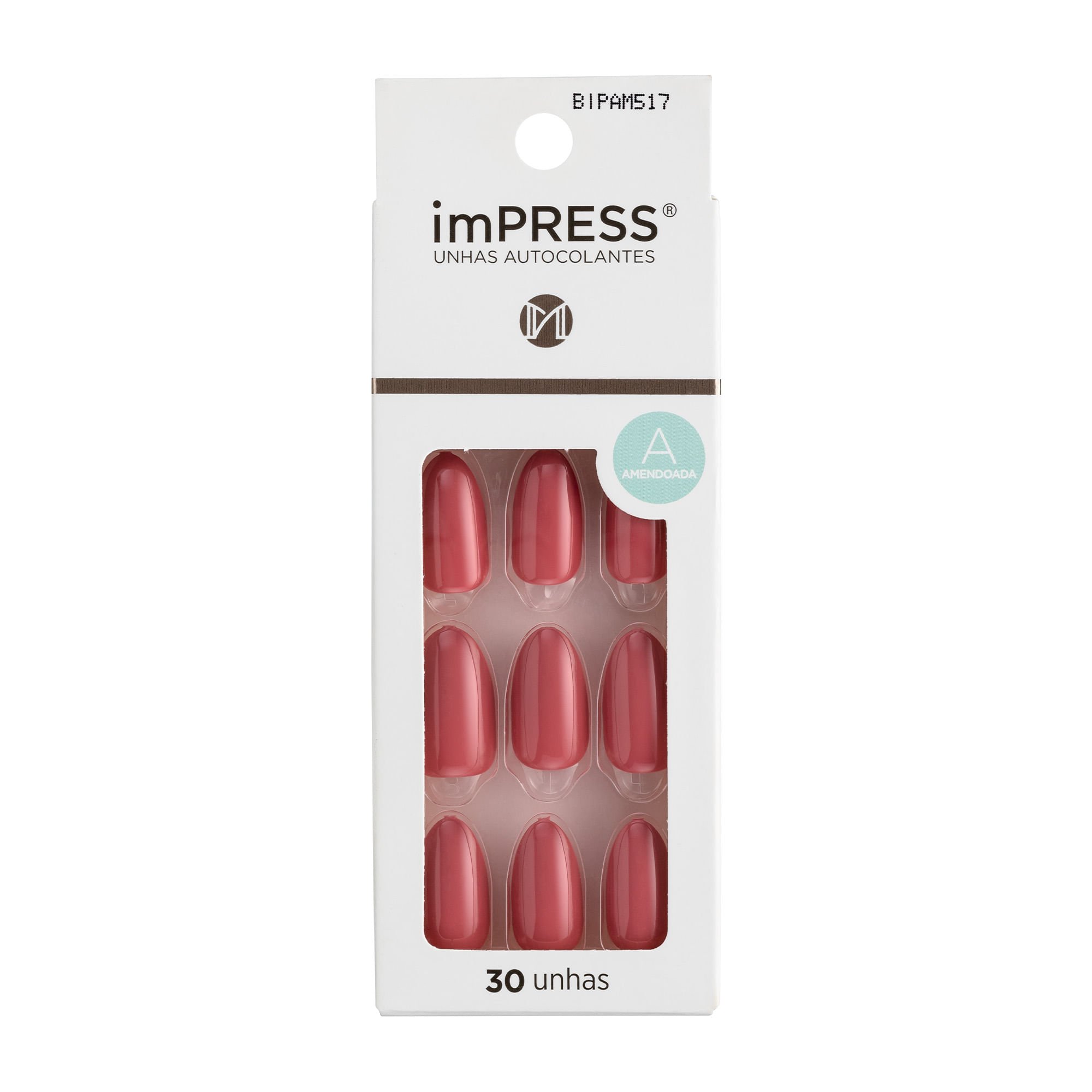 Unha Postiça Autocolante imPress Amendoada Quartz - Kiss New York