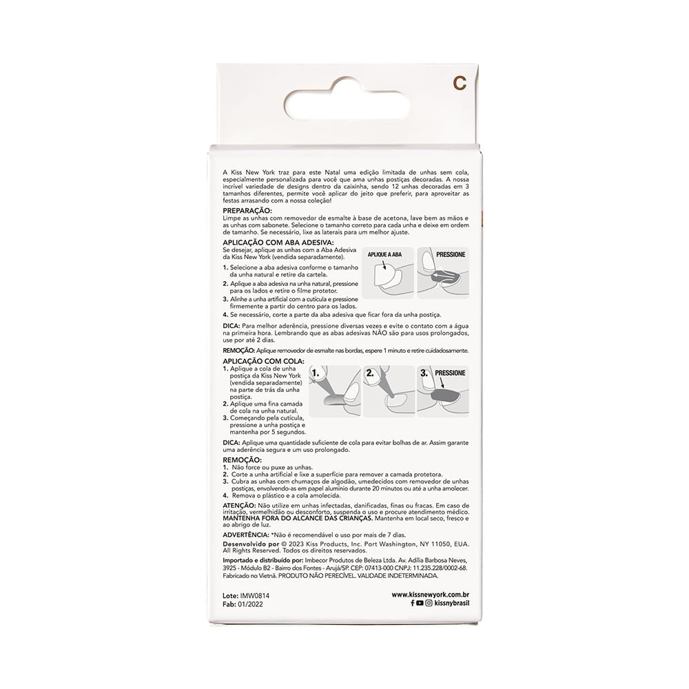 Unha Postiça North Pole - Kiss New York ÚNICO 4