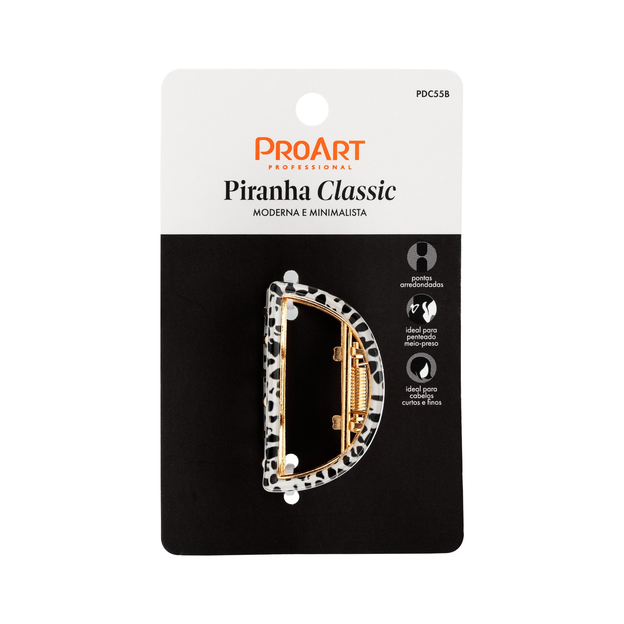 Piranha de Cabelo Classic Bolinhas - ProArt Bege/Preto 4