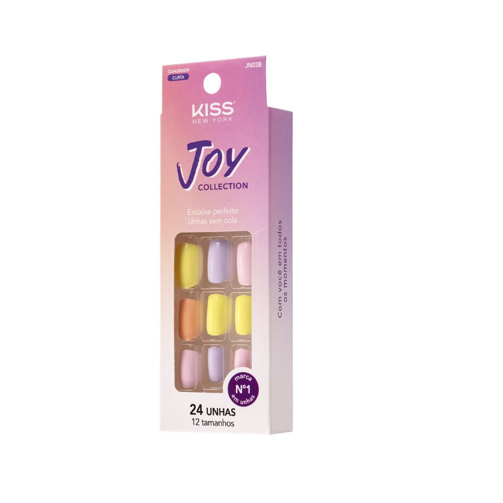 Unha Postiça Joy Collection Candy Colors - Kiss New York ÚNICO 6