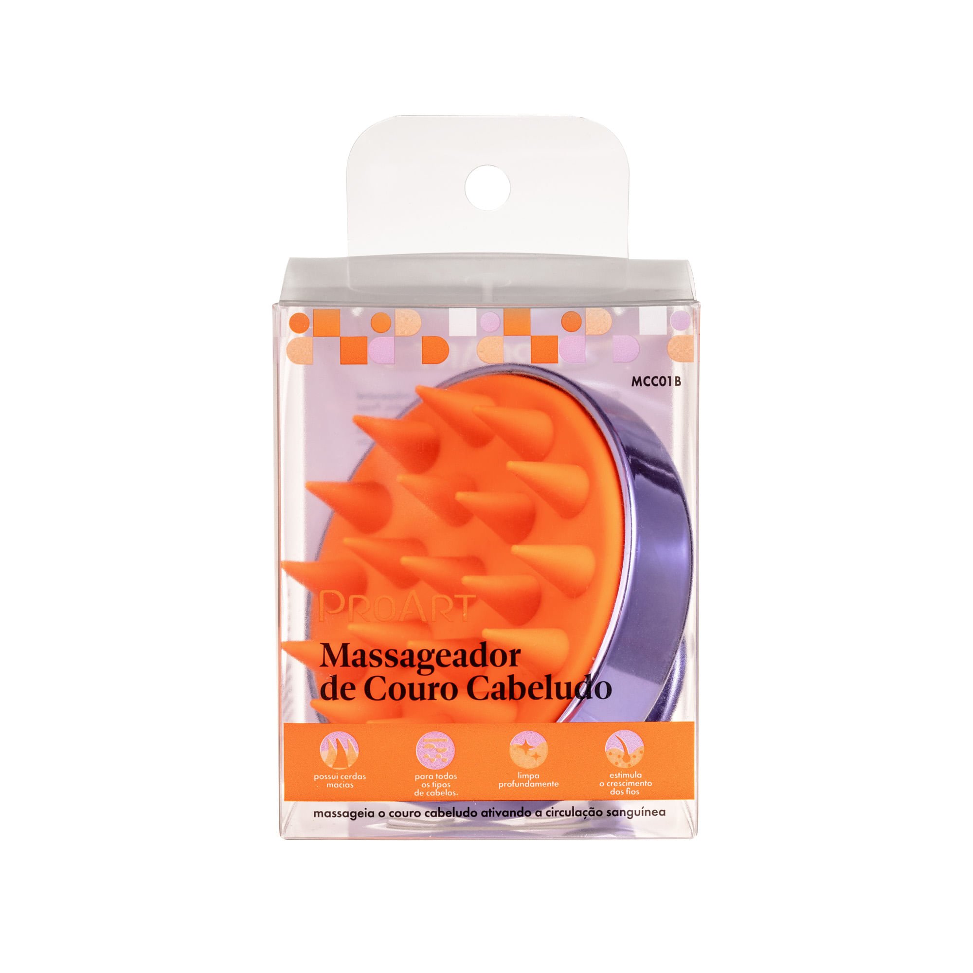 Massageador de Couro Cabeludo - Proart Laranja 4