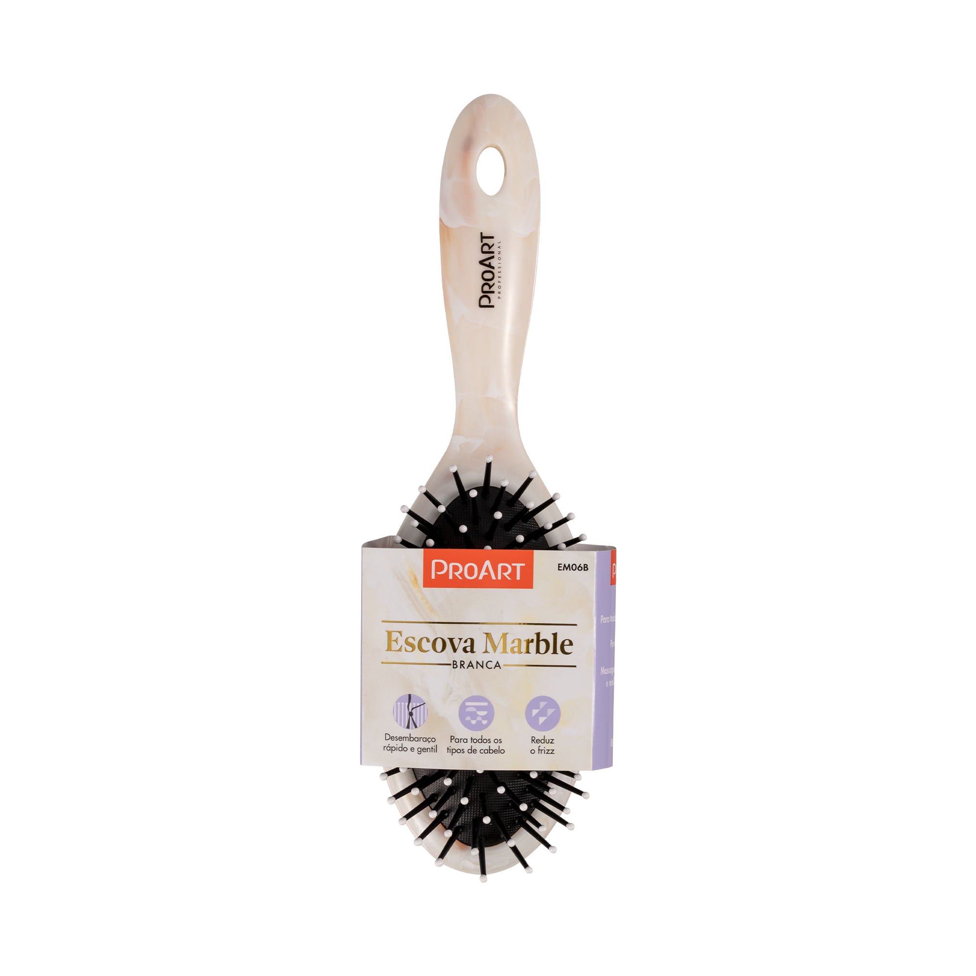 Escova Oval Cerdas de Nylon Marble - ProArt Bege 3