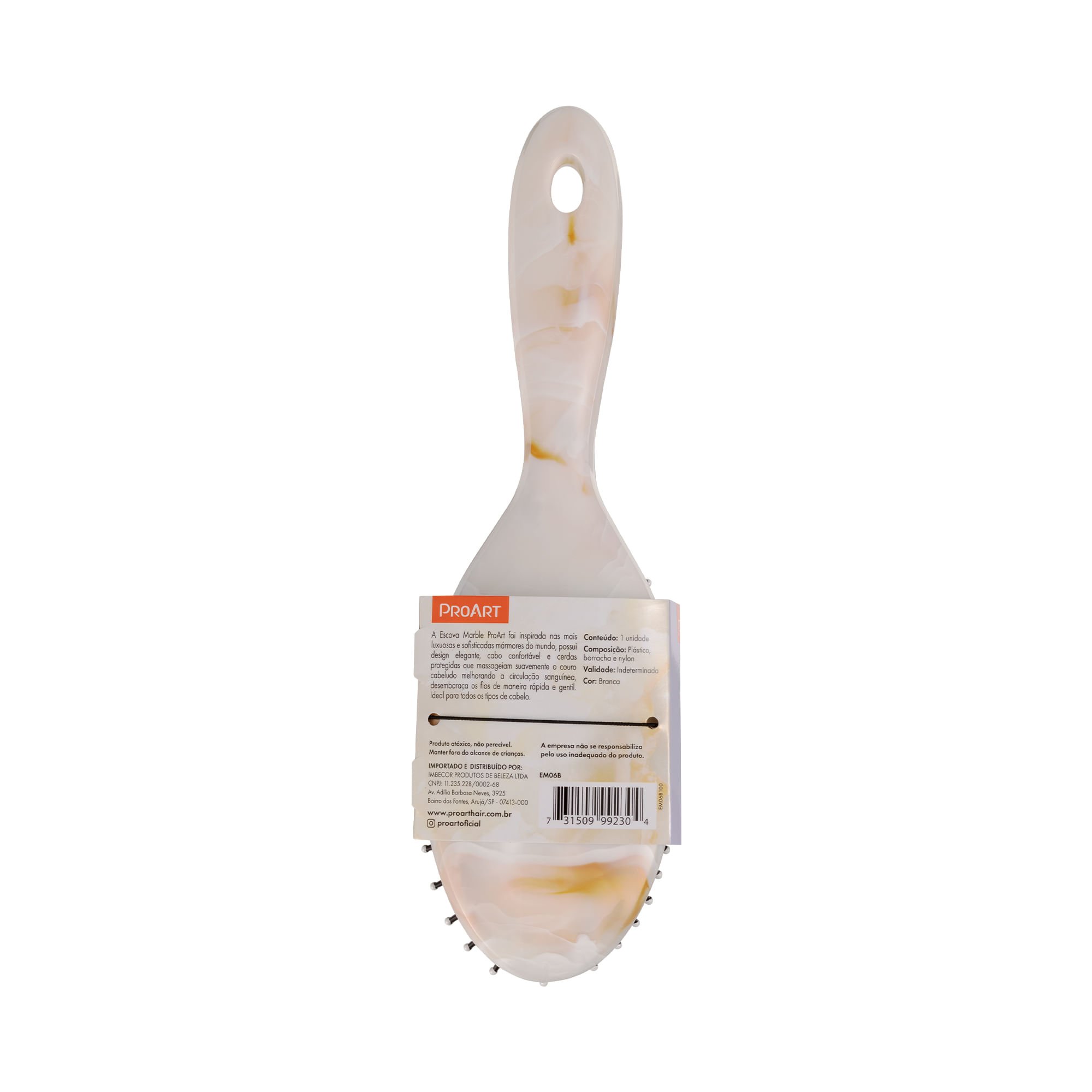 Escova Oval Cerdas de Nylon Marble - ProArt Bege 4