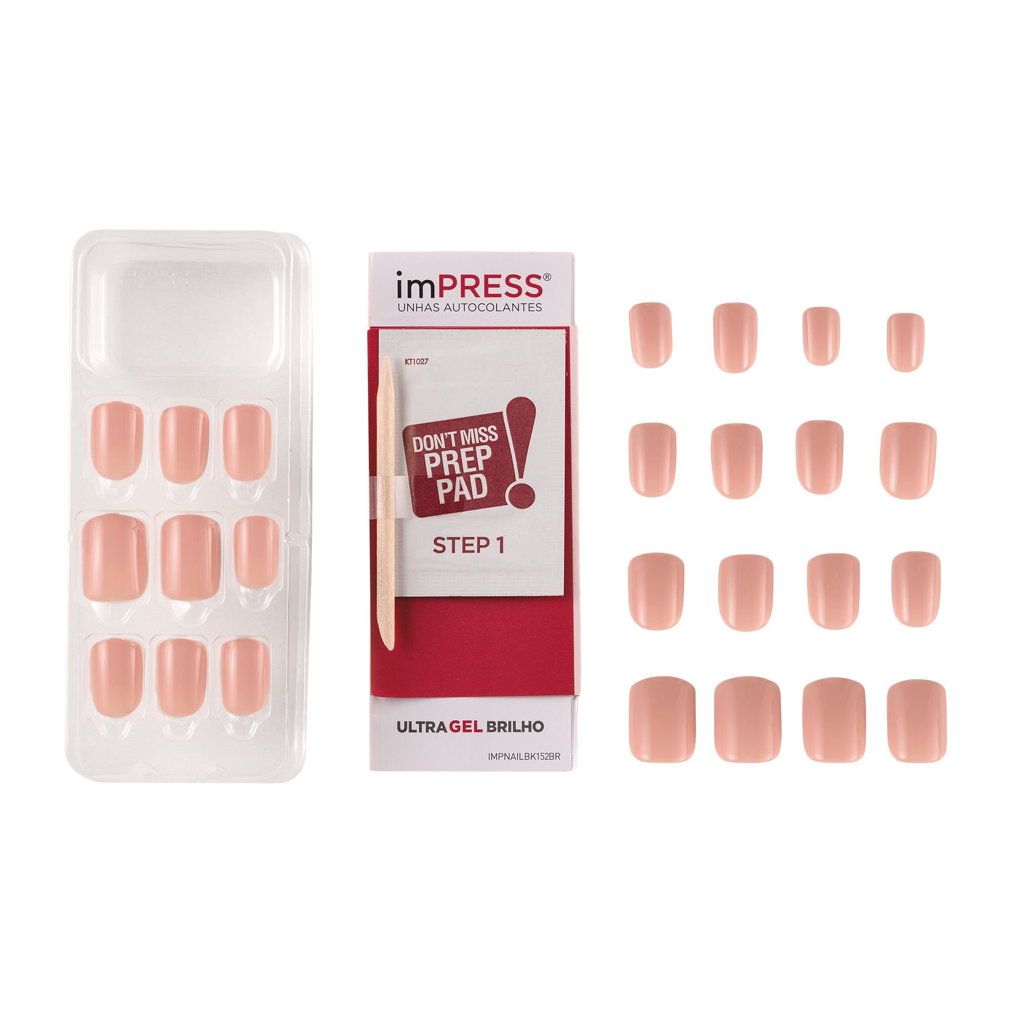 Unha Postiça Autocolante imPress curta Summer Love - Kiss New York Summer Love 3