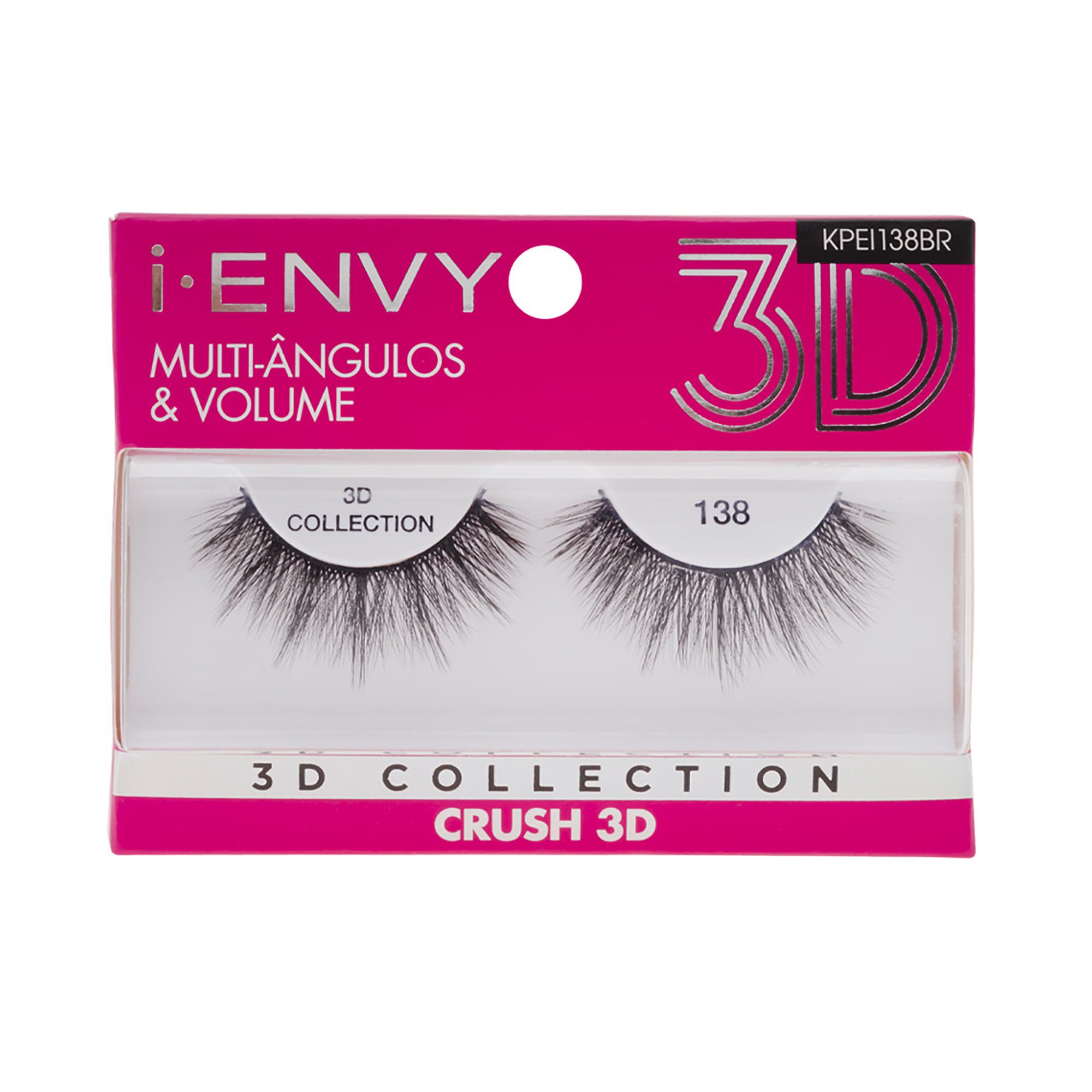 Cílios Postiços 3D Collection i-Envy Crush 138 - Kiss New York Preto 1