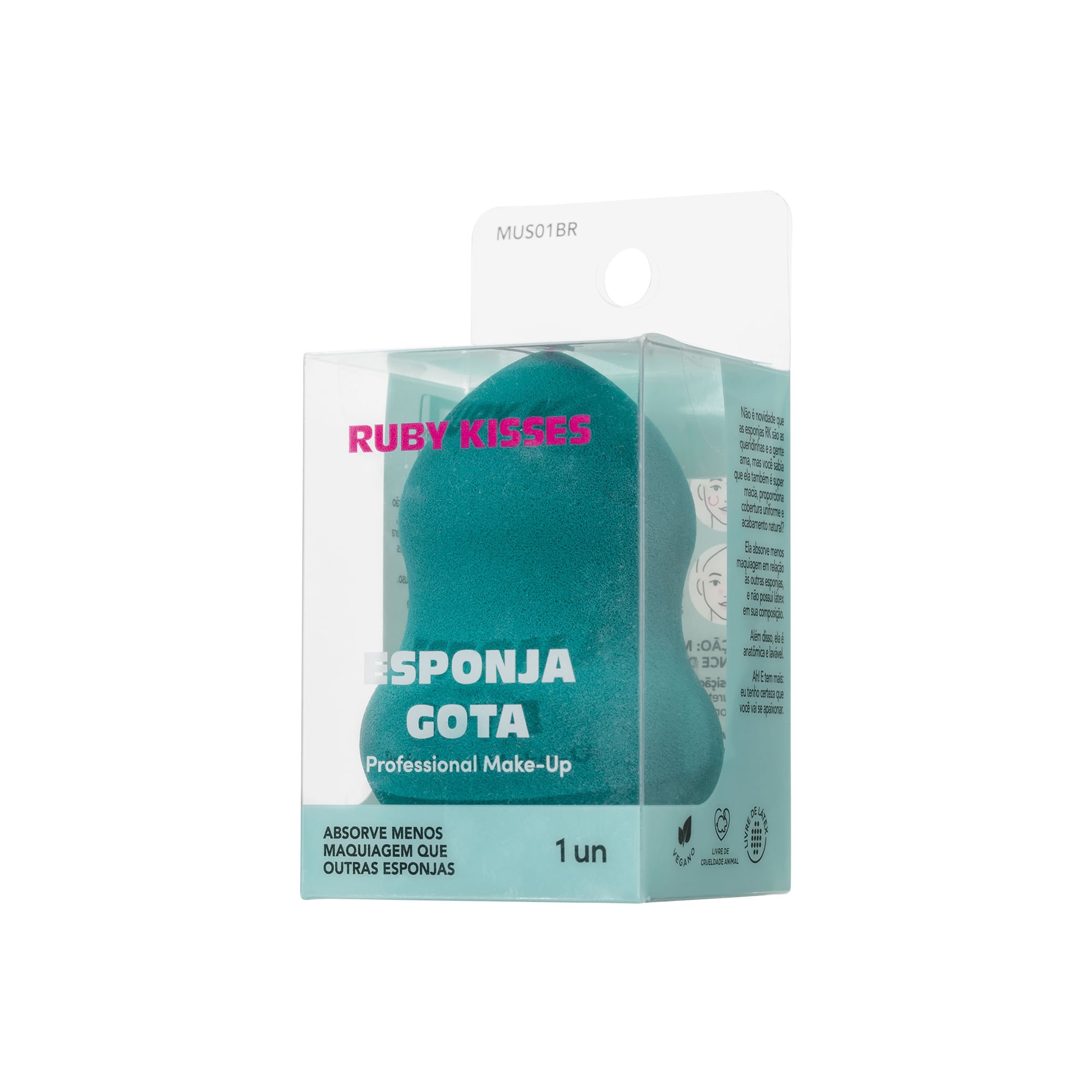 Esponja de Maquiagem Gota - Ruby Kisses Verde 3