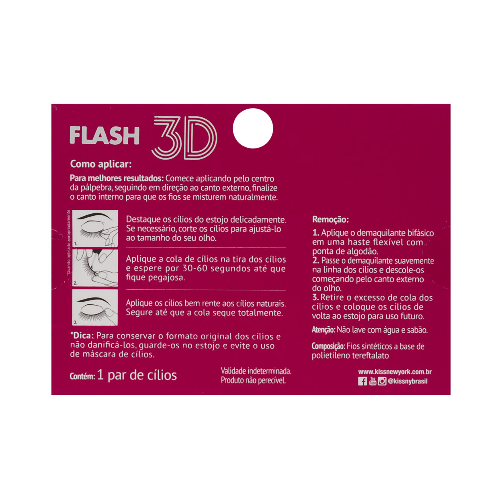 Cílios Postiços 3D Collection i-Envy Flash 123 - Kiss New York Preto 5