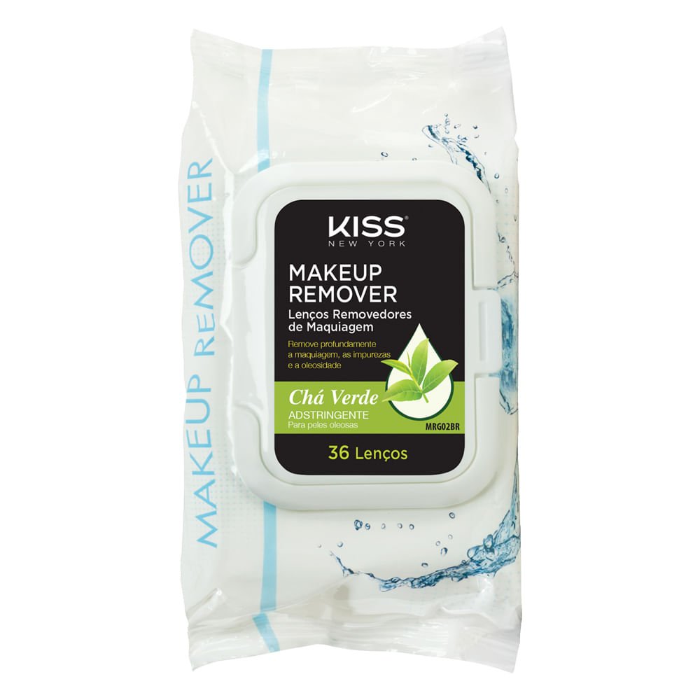 Lenço Demaquilante Chá Verde - Kiss New York ÚNICO 1