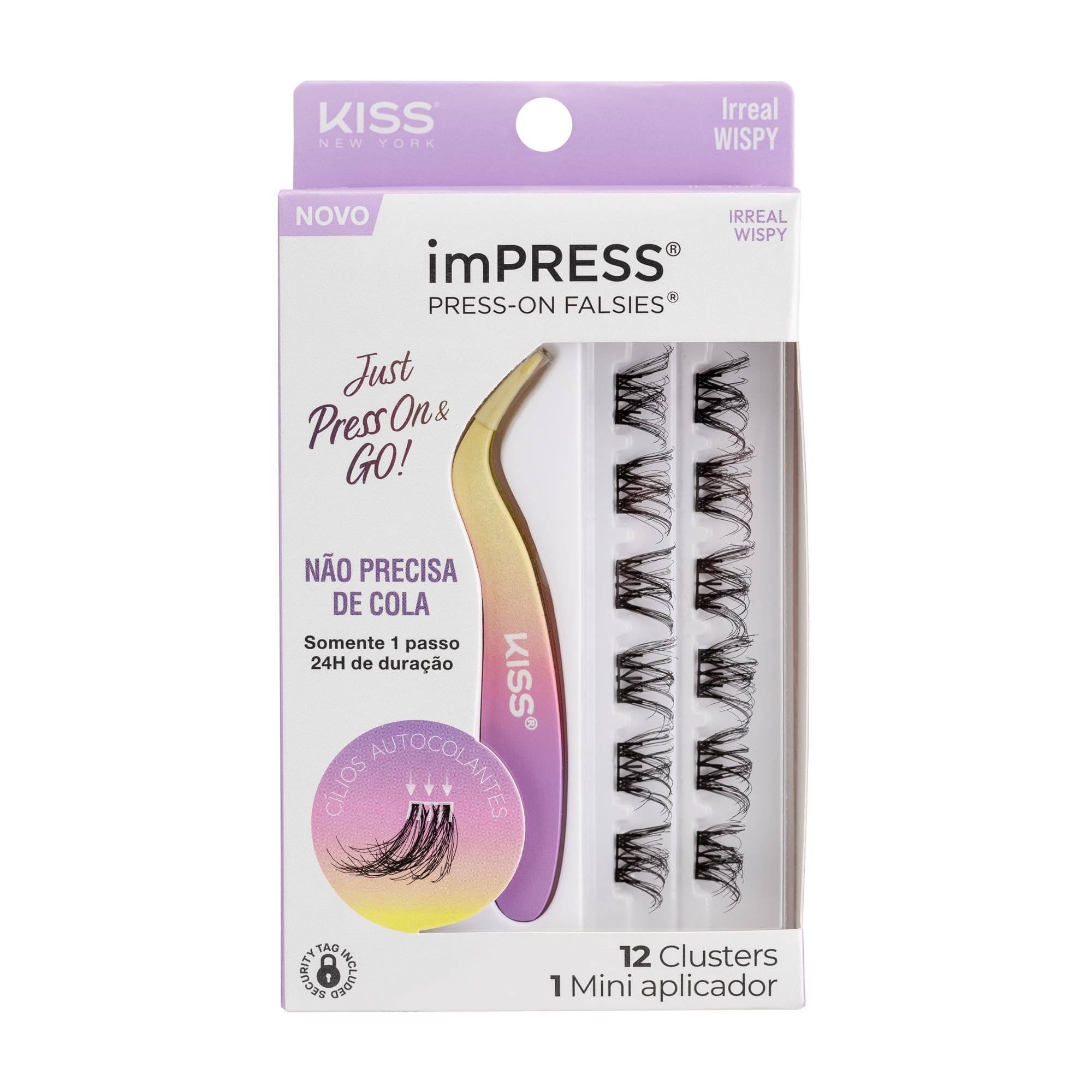 Cílios Postiços imPRESS Mini KIT Irreal Wispy - Kiss New York Preto 1