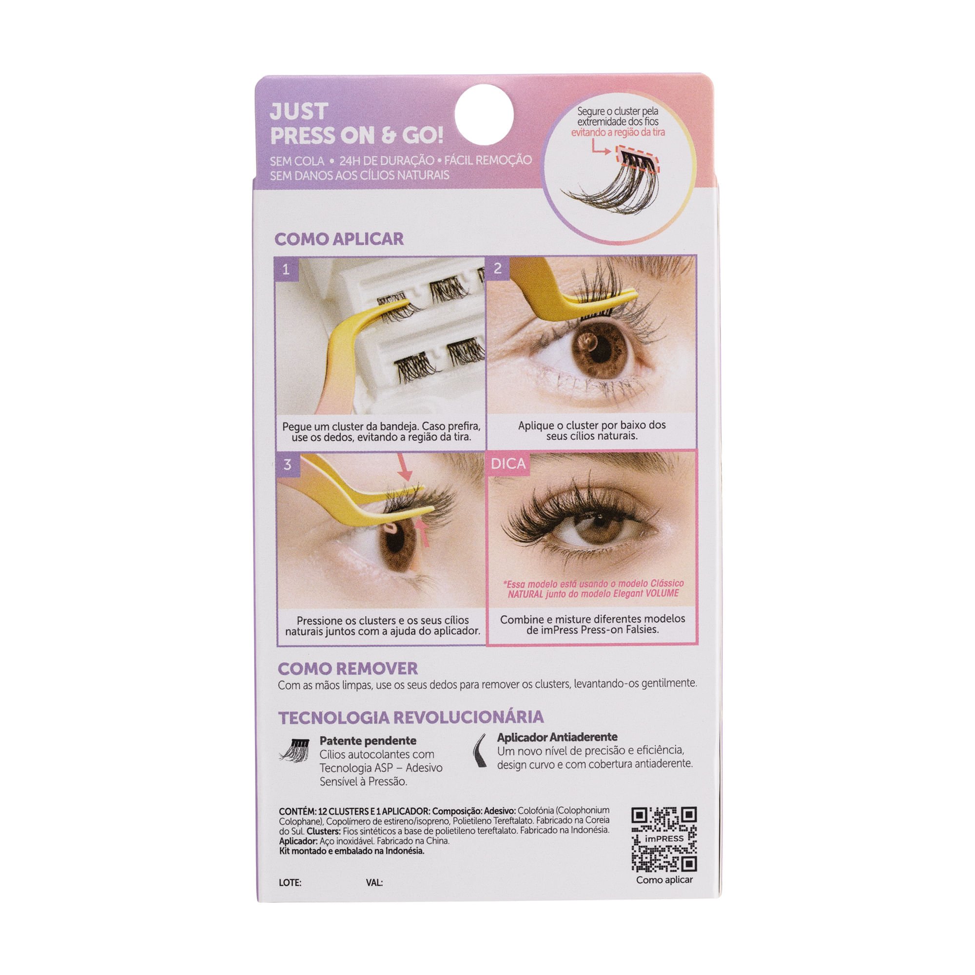 Cílios Postiços imPRESS Mini KIT Irreal Wispy - Kiss New York Preto 3